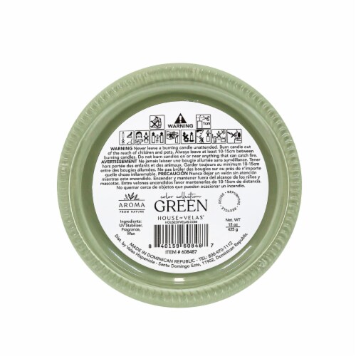 Aroma From Nature House of Velas Color Collection Jar Candle Green Perspective: bottom