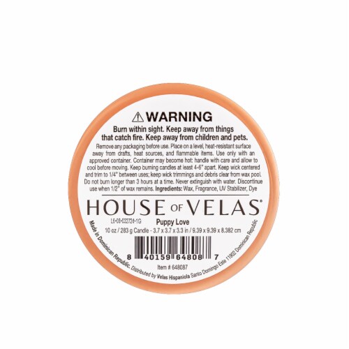 House of Velas® Jar Candle Puppy Love Odor Eliminating Perspective: bottom