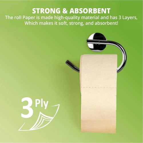 WBM Care Toilet Paper, Hypoallergenic Bamboo paper-3 Ply Tissue | 10 Rolls, 200 Sheets Each-1 Perspective: bottom