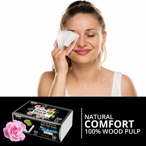 WBM Care Professional Facial Tissue with Rose Fragrance, 200 Sheets/Each, Pack of 10 Perspective: bottom