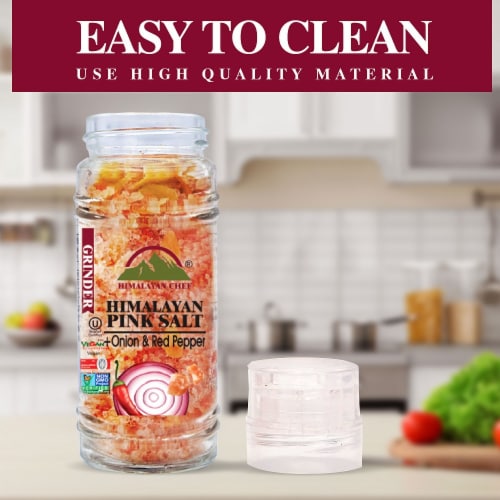 Himalayan Chef Roasted Onion & Red Crushed Pepper With Pink Salt Grinder | 3.53 Oz – 6 Packs Perspective: bottom