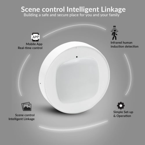 Wi-Fi Motion Sensor, Detection Sensitivity Upto 9m  Battery-Powered, LED Indicator for Indoor Perspective: bottom