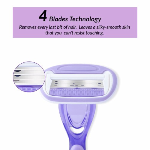 Razors for Women, Extra Smooth 4-Blades, Infused with Vitamin E & Aloe, Women’s Shaver Perspective: bottom