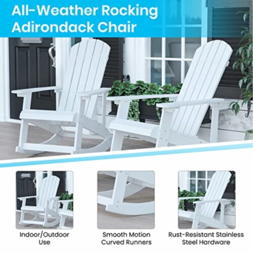 Poly Resin Wood Adirondack Rocking Chair With Rust Resistant