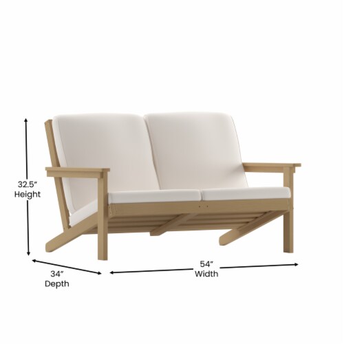 Charlestown All-Weather Poly Resin Wood Adirondack Style Deep Seat Patio Loveseat Perspective: bottom