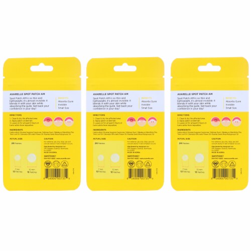 Avarelle Acne Spot Pimple Patch AM 24 Round Patches 3 Pack Perspective: bottom