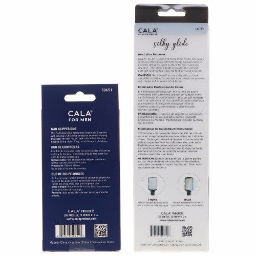 CALA Nail Clipper Duo for Men & Silky Glide Pro Callus Remover Black Combo Pack Perspective: bottom