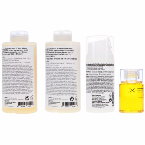 Olaplex No.4 Bond Maintenance Shampoo 8.5 oz, No. 5 Bond Maintenance Conditioner 8.5 oz, No. Perspective: bottom
