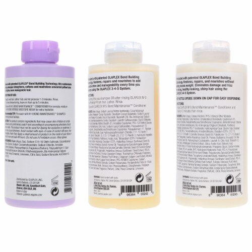 Olaplex No.4p Blonde Enhancer Toning Shampoo 8.5 oz, No.4 Bond Maintenance Shampoo 8.5 oz & N Perspective: bottom