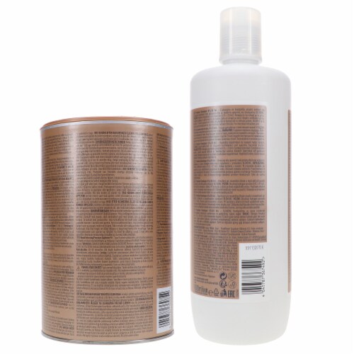 Schwarzkopf BlondMe Bond Enforcing Premium Lightener 9+ Dust Free Powder 15.8 oz & BlondMe 6% Perspective: bottom