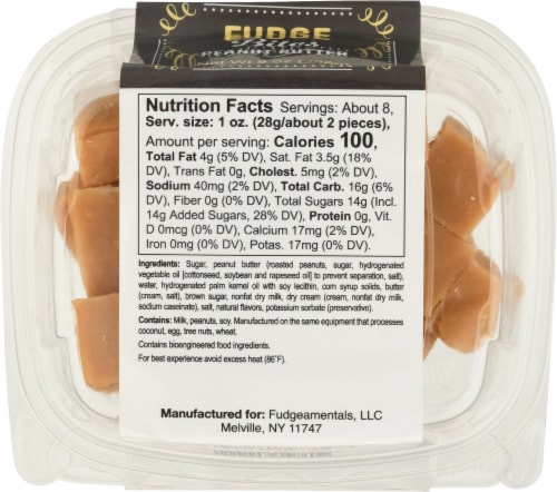 Fudgeamentals Peanut Butter Fudge Bites Perspective: bottom