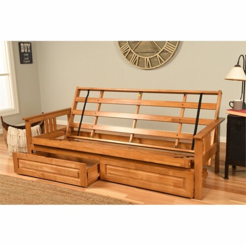 Kodiak Furniture Monterey Butternut Storage Sofa and Multi-Color Fabric Mattress Perspective: bottom