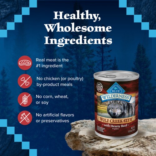 Blue Buffalo Wilderness High-Protein Adult Wolf Creek Stew Wet Dog Food Beef Perspective: bottom