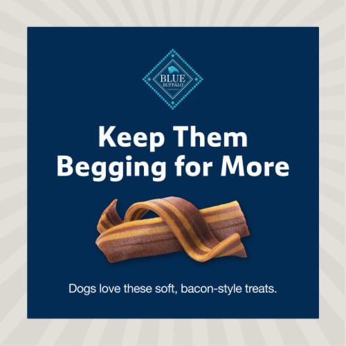 Blue Buffalo Sizzlers Bacon-Style Soft Dog Treats Pork Perspective: bottom
