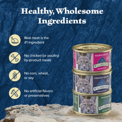 Blue Buffalo Wilderness High-Protein Grain Free Adult Pate Wet Cat Food Variety Pack Perspective: bottom