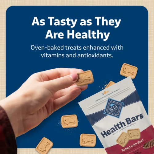 Blue Buffalo Health Bars Crunchy Biscuits Dog Treats Natural Beef Perspective: bottom