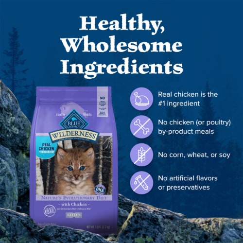 Blue Buffalo Wilderness Kitten High-Protein Grain-Free Dry Cat Food Chicken Perspective: bottom
