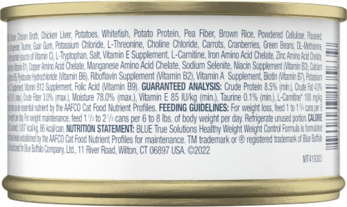 Blue Buffalo® True Solutions™ Fit and Healthy Adult Wet Cat Food Perspective: bottom