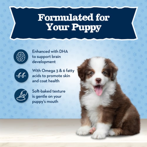 Blue Buffalo Baby Blue Soft Biscuits Puppy Treats Chicken & Carrots Perspective: bottom