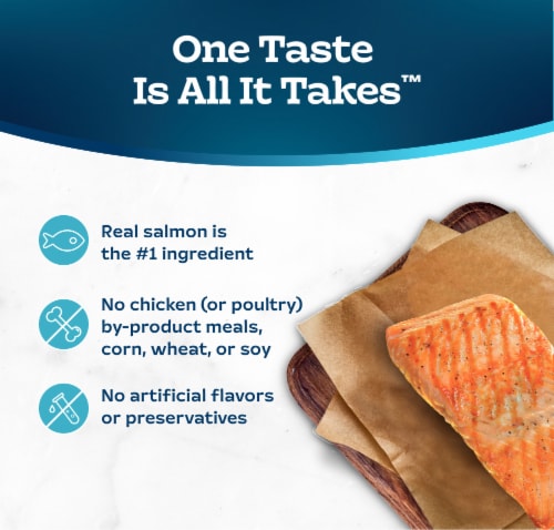 Blue Buffalo Tastefuls Natural Salmon Entrée Pate Wet Cat Food Perspective: bottom