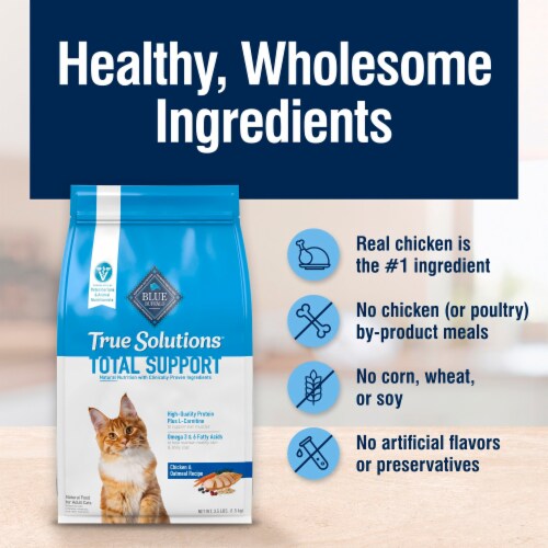 Blue Buffalo True Solution Fab Feline Chicken Natural Indoor Adult Dry Cat Food Perspective: bottom