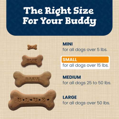 Blue Buffalo Bones Crunchy Biscuit Small Dog Treats Assorted Flavors Perspective: bottom