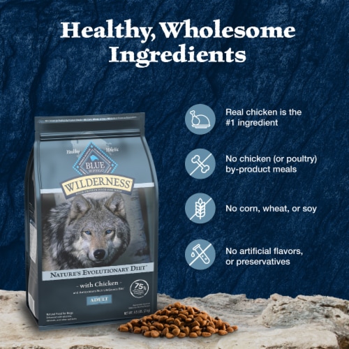 Blue Buffalo Wilderness High Protein Natural Chicken and Wholesome Grains Adult Dry Dog Food Perspective: bottom