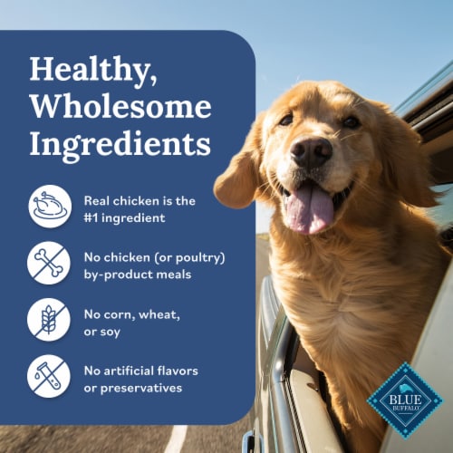 Blue Buffalo Tender Shreds Tasty Chicken Toppers in Savory Broth, Natural Dog Food, 2.5-oz Pouch Perspective: bottom