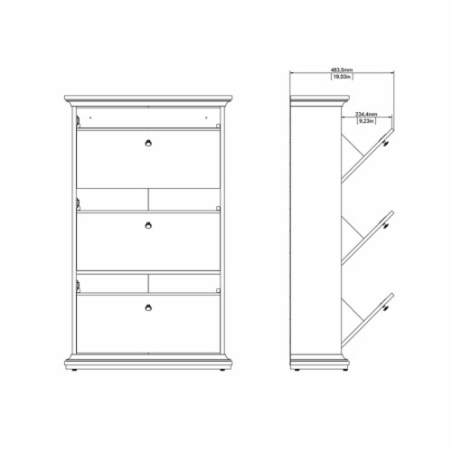 Foil Demi 3 Drawer Shoe Cabinet in White Tvilum 1 King Soopers