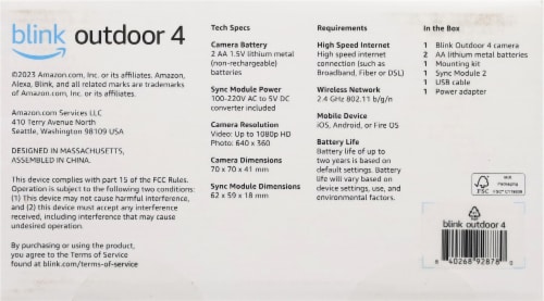 blink Outdoor 4 Battery-Powered Security Camera Perspective: bottom