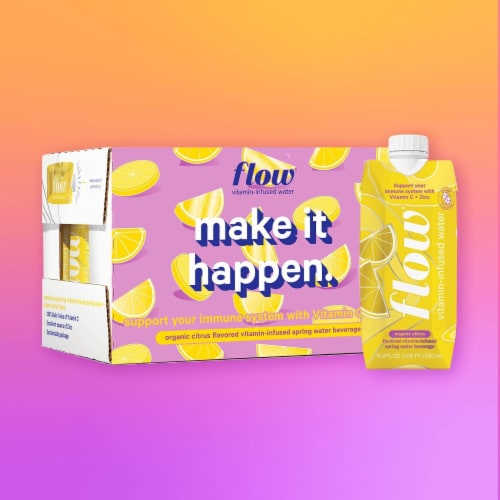 Flow® Vitamin-Infused Citrus Spring Bottled Water Perspective: bottom