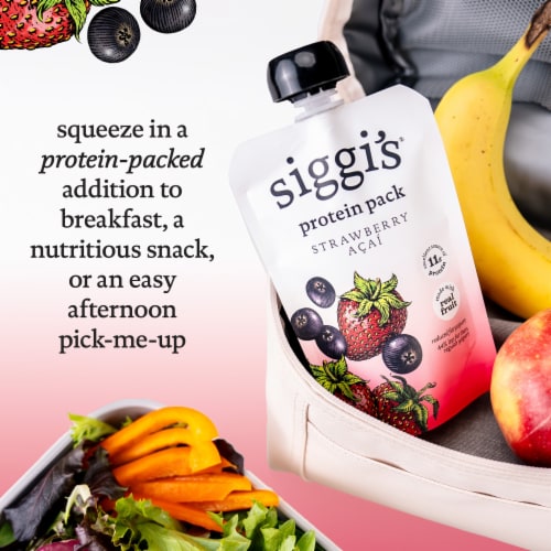 siggi's Reduced Fat Protein Pack, Strawberry Acai Yogurt Pouch Perspective: bottom