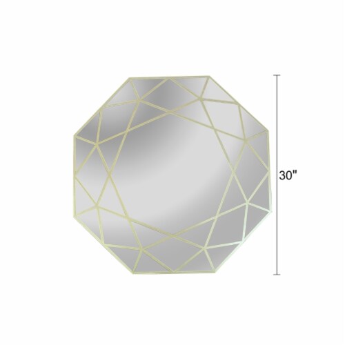 CHLOE's Reflection Contemporary-Style Octagon Golden Finish Wall Mirror 30 Tall Perspective: bottom