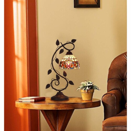CHLOE Lighting SERENITY Victorian Tiffany-style Dark Bronze 1 Light Table Lamp 8 Perspective: bottom