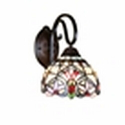 CHLOE Lighting GRENVILLE Victorian Tiffany-Style Blackish Bronze 1 Light Wall Sconce 8 Wide Perspective: bottom