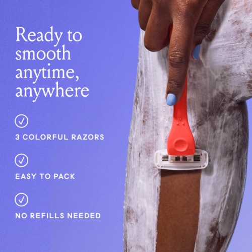 Billie 3-Blade Disposable Razors for Women with Easy Glide Aloe Shave Soap The Sunburst Set Perspective: bottom
