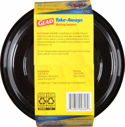 Glad Round Plastic Containers with Lids - 7 Pack Perspective: bottom