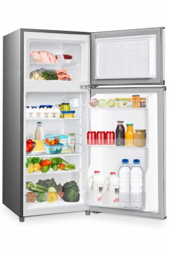 Impecca 4.5 Cu. Ft. Double-Door Refrigerators, Stainless Steel Perspective: bottom