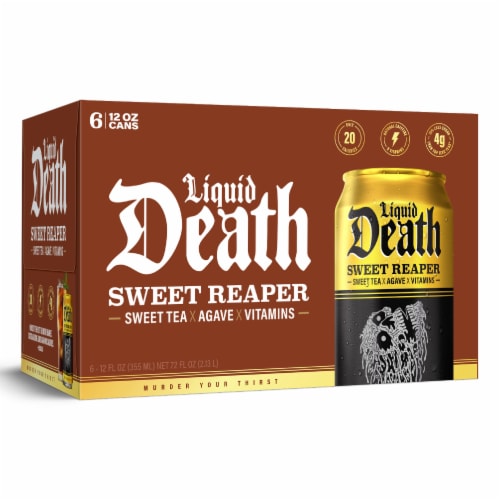 Liquid Death, Sweet Reaper Iced Tea, Southern Style Sweet Tea Perspective: bottom
