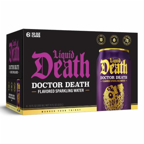 Liquid Death Doctor Death Soda Flavored Sparkling Water Cans Perspective: bottom