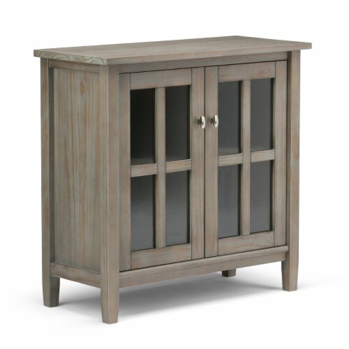 Simpli Home Warm Shaker Solid Wood Storage Cabinet - Tobacco Brown Perspective: bottom