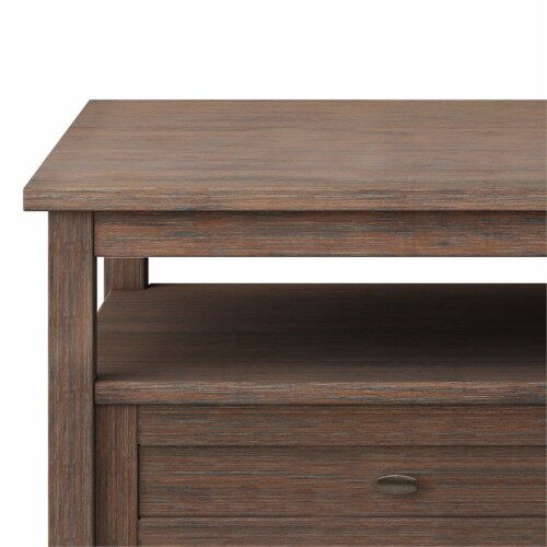 Simpli Home Warm Shaker Wood 48 Rectangle Transitional Coffee