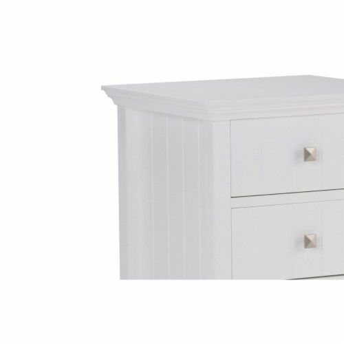 Simpli Home Acadian 32.1  H x 18.1  W Four Drawer Floor Bath Cabinet in Pure White Perspective: bottom