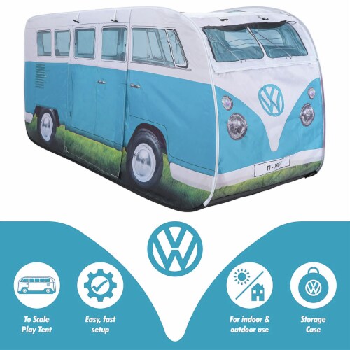 VW Licensed Range Kids Pop Up Camper Van Play Tent with Carry Bag