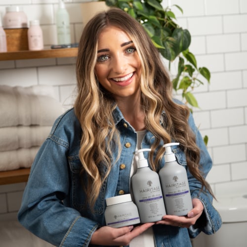 Hairitage Pass on Brass Purple Moisture Shampoo With Jojoba Oil For Blonde + Colored Hair Perspective: bottom