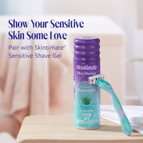 Skintimate Sensitive Disposable Four Blade Razors Perspective: bottom