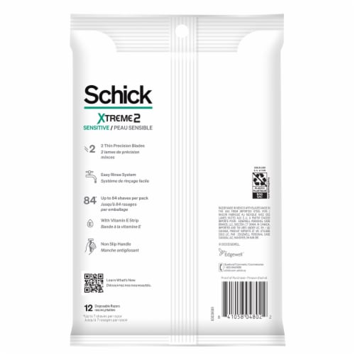 Schick Xtreme2 Disposable Razors for Men Sensitive Skin Protects Skin from Irritation Perspective: bottom