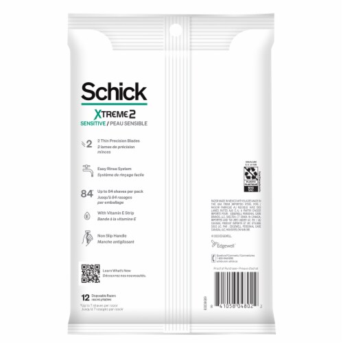 Schick Xtreme2 Disposable Razors for Men Sensitive Skin Protects Skin from Irritation Perspective: bottom
