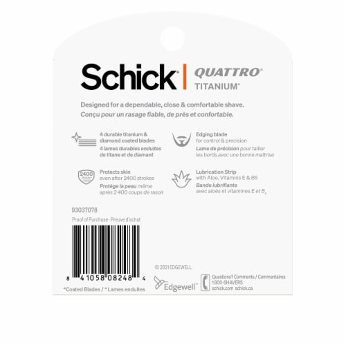 Schick® Quattro® Titanium Razor Refills Perspective: bottom