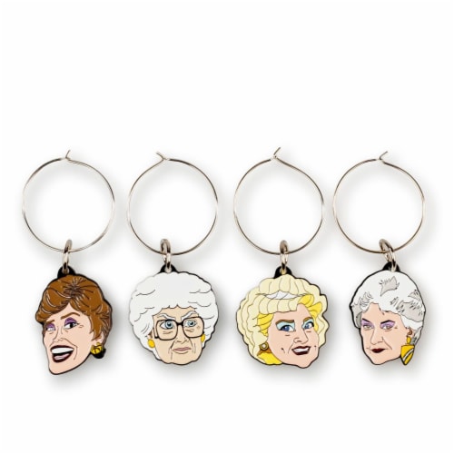 Golden Girls Wine Charms, Set of 4 Perspective: bottom